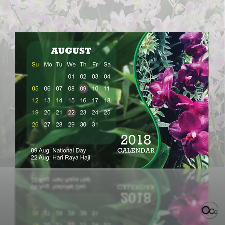 Calendar Ochard Aug Small size
