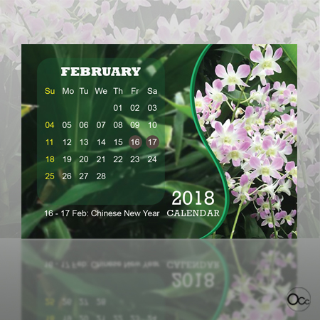 Calendar Ochard Feb Small size