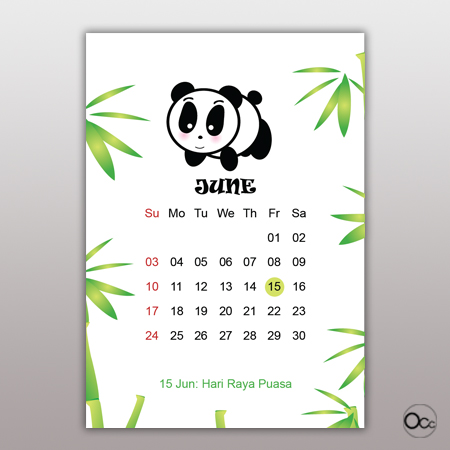 calendar Panda Jun Small Size